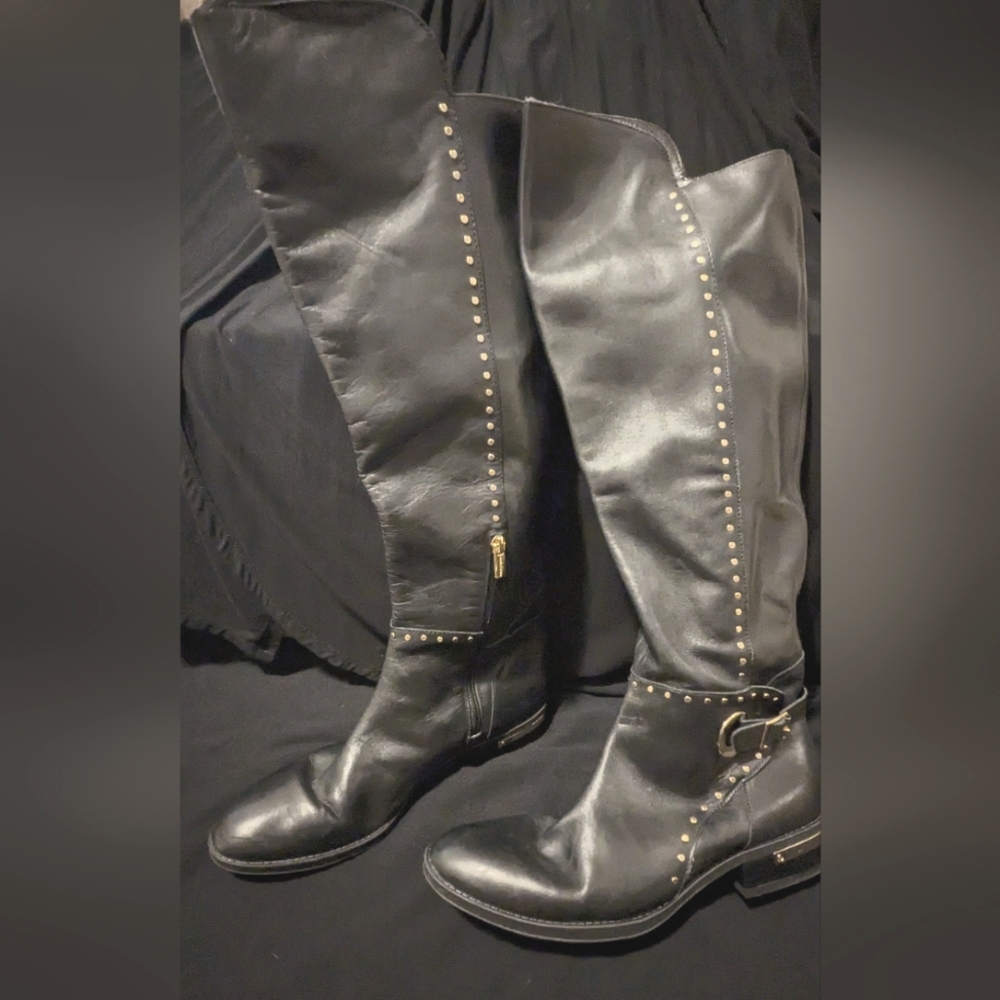 Vince CamutoWomen Paterra Leather Closed Toe Knee High Fashion Boots
